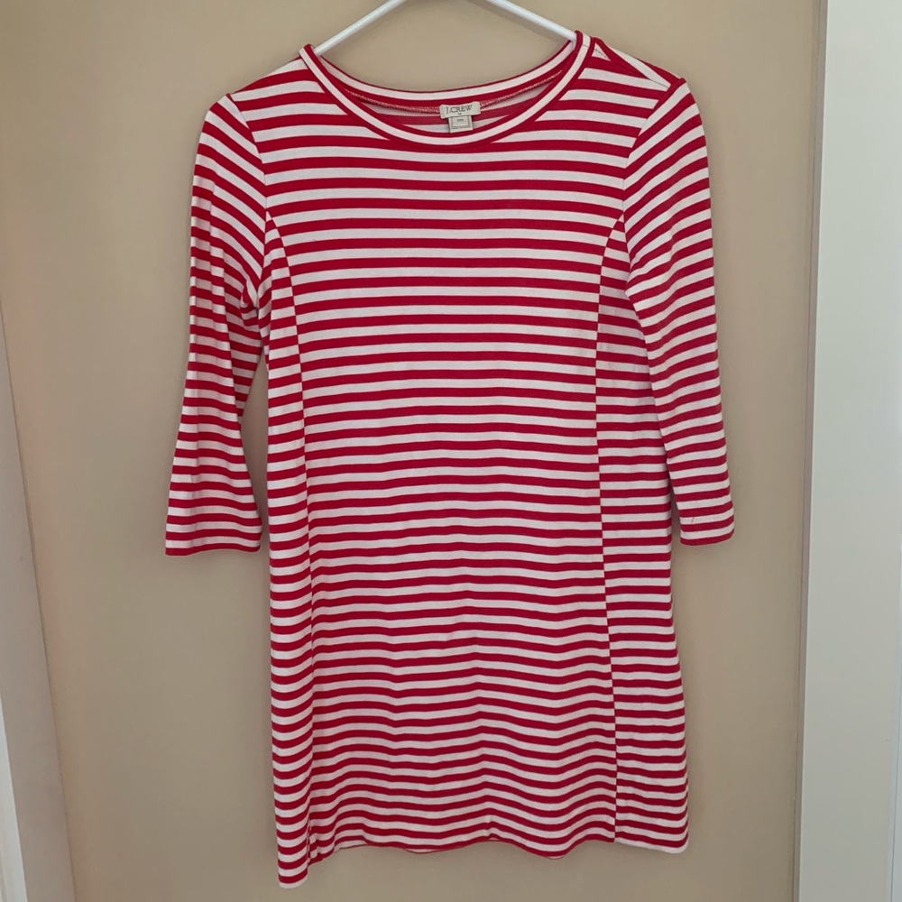 JCrew Factory Red and white striped dress